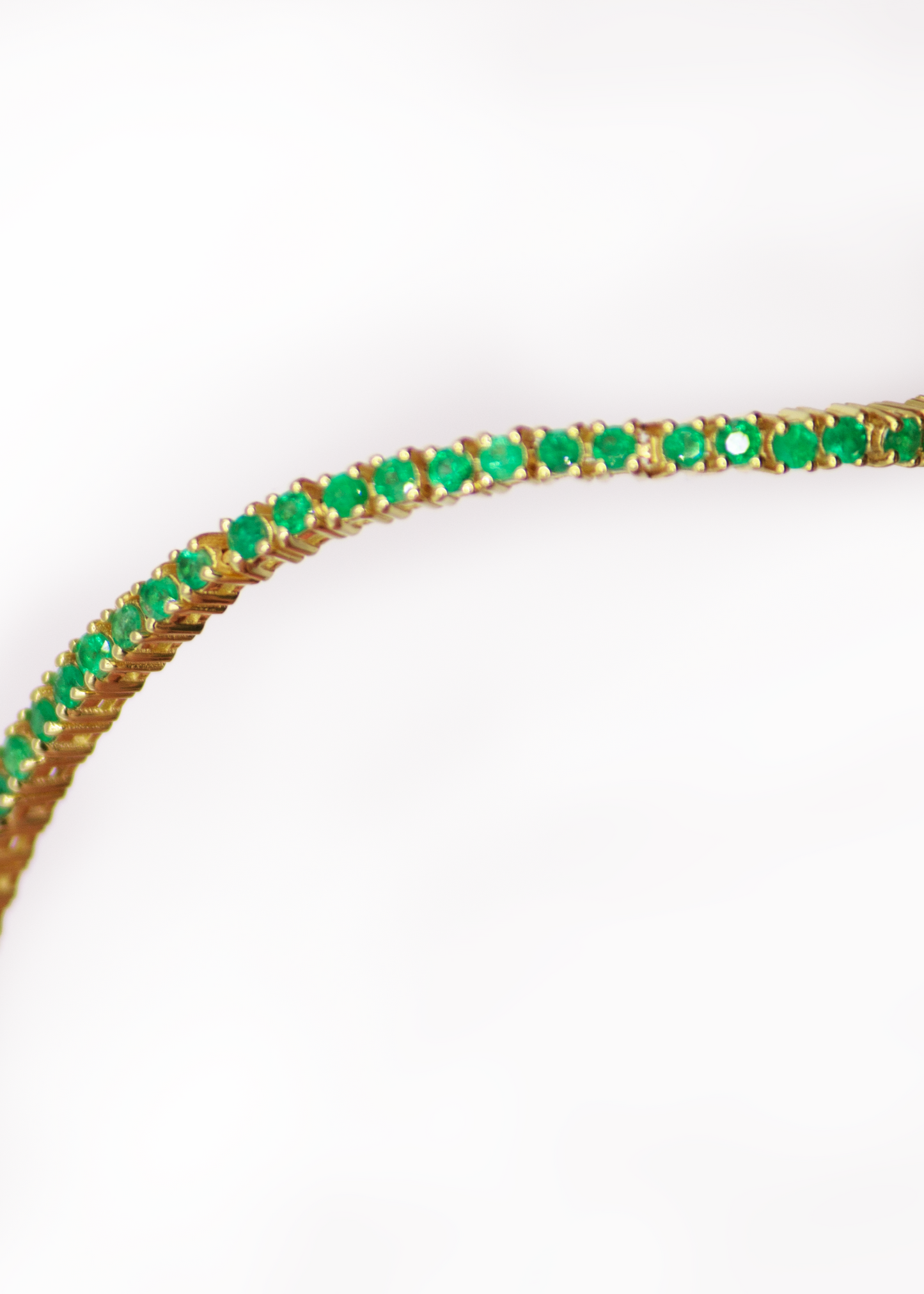 Grace Tennis Bracelet Emerald, Yellow Gold